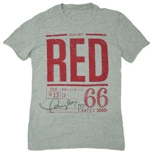 Taylor Swift Grey Red Tour T-shirt